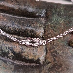 Avon Sailor's Knot Silver Tone Ankle Bracelet 9.75" Long Vintage1982